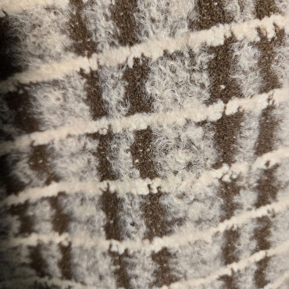 Hem & Thread Checkered Tweed Shacket Brown Jacket Small Plaid Button Front NWT - Picture 4 of 7